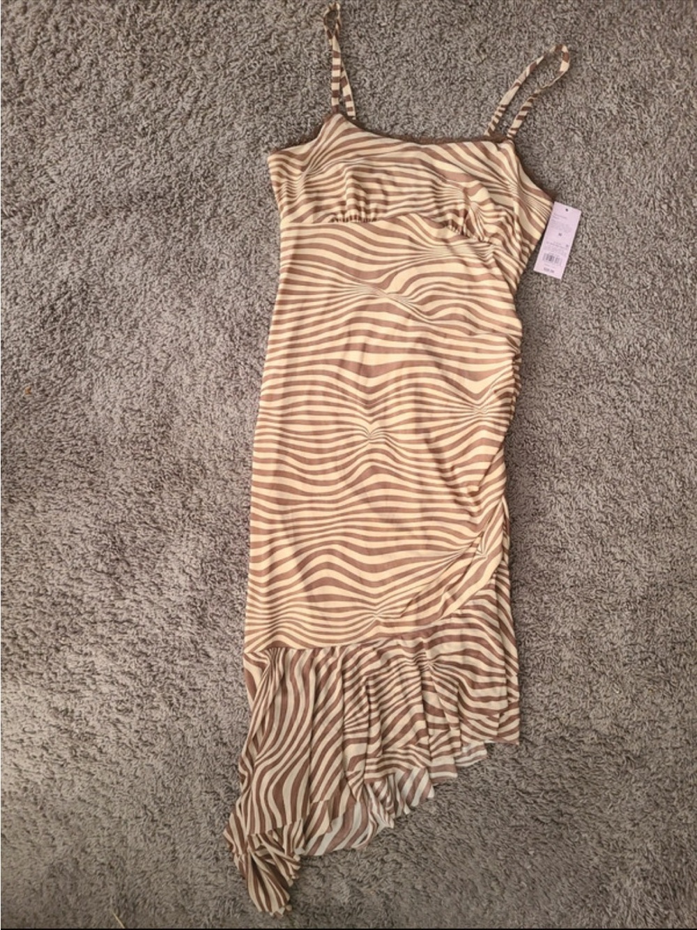 wild fable Beige and Brown Striped Slip Dress